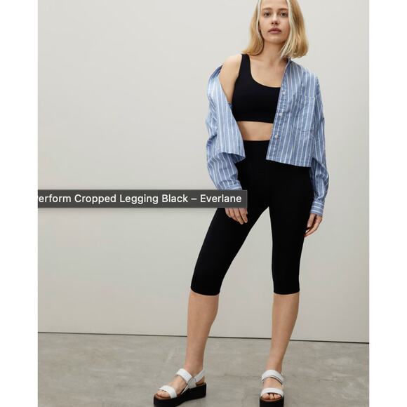 EVERLANE The Perform Legging Capri Medium Workout Gym Black Yoga Active - Picture 4 of 4